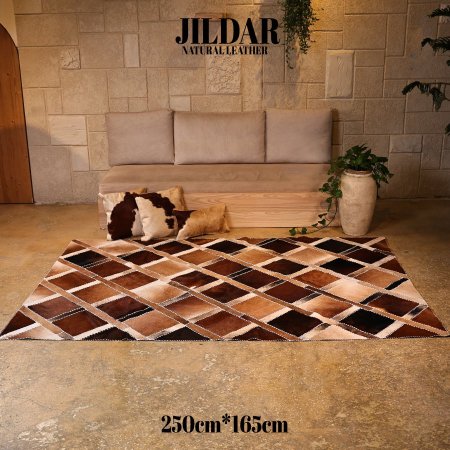 سجاد مربع من الجلد الطبيعي