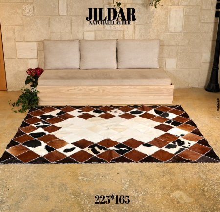 سجاد مربع من الجلد الطبيعي