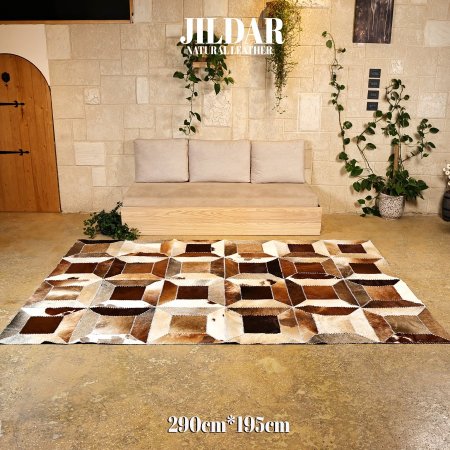 سجاد مربع من الجلد الطبيعي