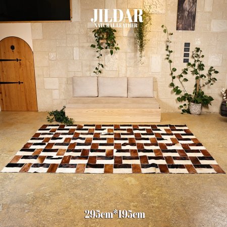 سجاد مربع من الجلد الطبيعي