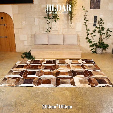 سجاد مربع من الجلد الطبيعي