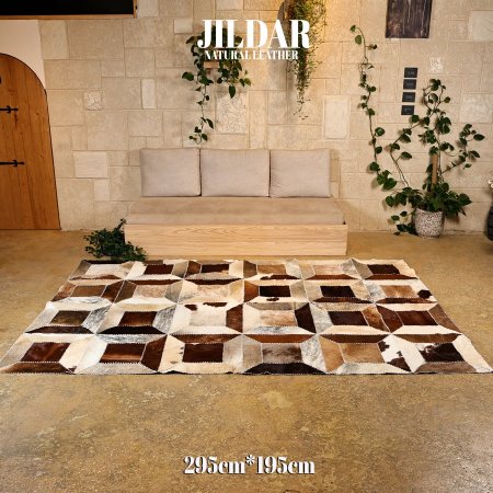 سجاد مربع من الجلد الطبيعي