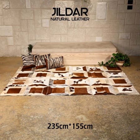 سجاد مربع من الجلد الطبيعي