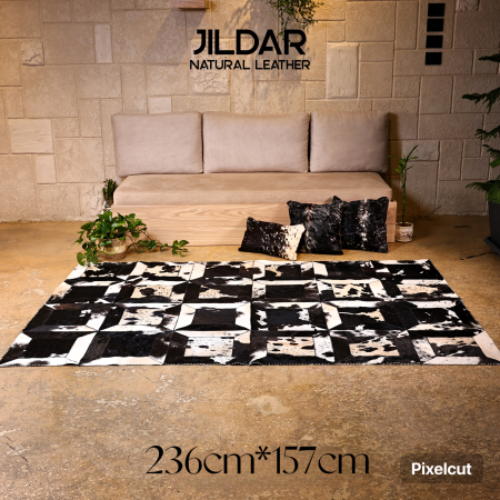 سجاد مربع من الجلد الطبيعي