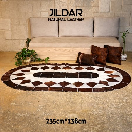 سجاد بيضاوي من الجلد الطبيعي