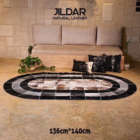 سجاد بيضاوي من الجلد الطبيعي
